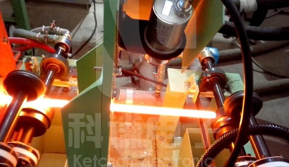 Spring Heating Coiling with induction heating mach