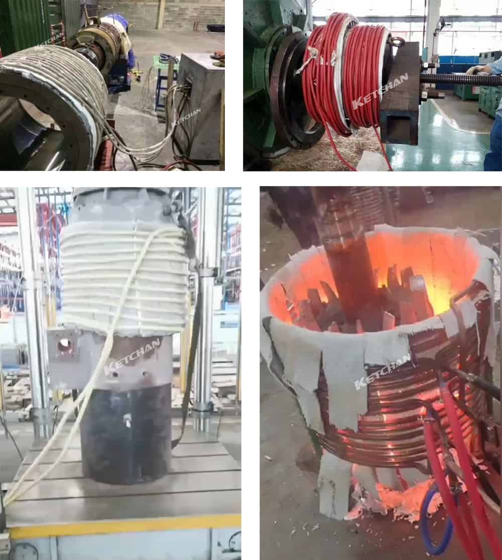 Hot disassembly and hot assembly of bearing motor rotor